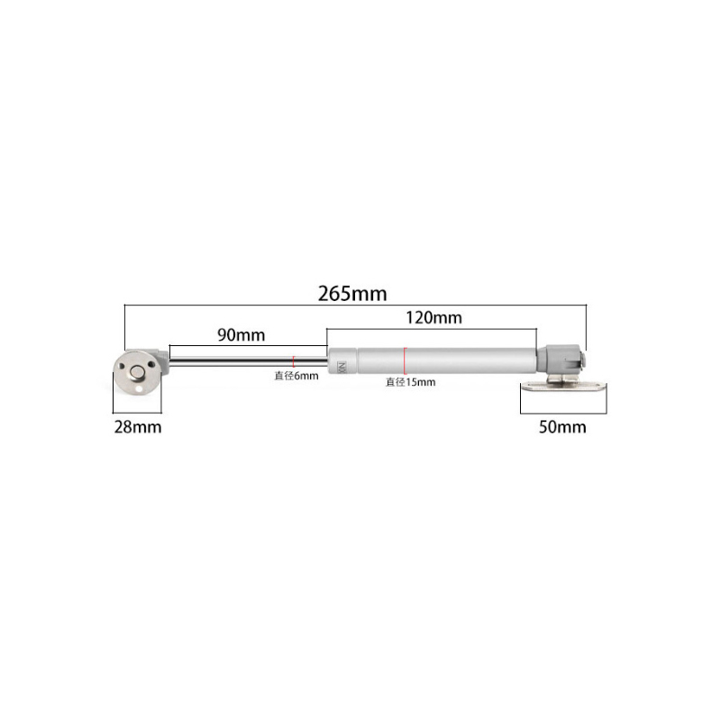 Free-stop gas spring (friction-type free-stop gas strut)