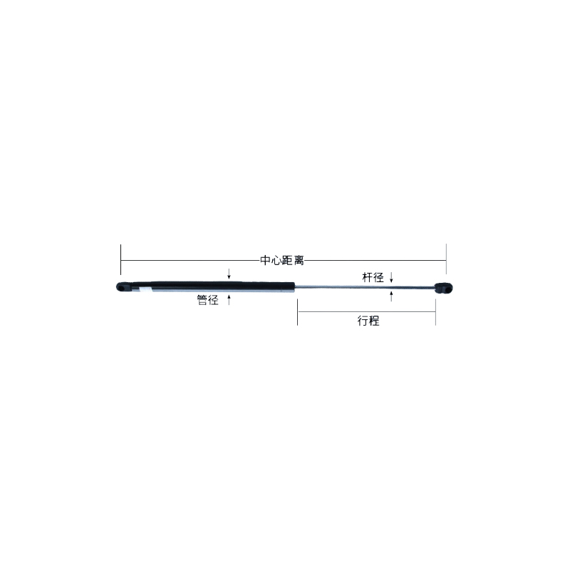 Standard free-type gas spring